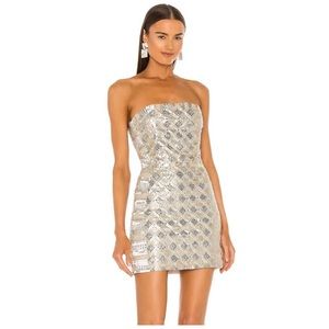Brand new Retrofete Heather dress in silver / gold
